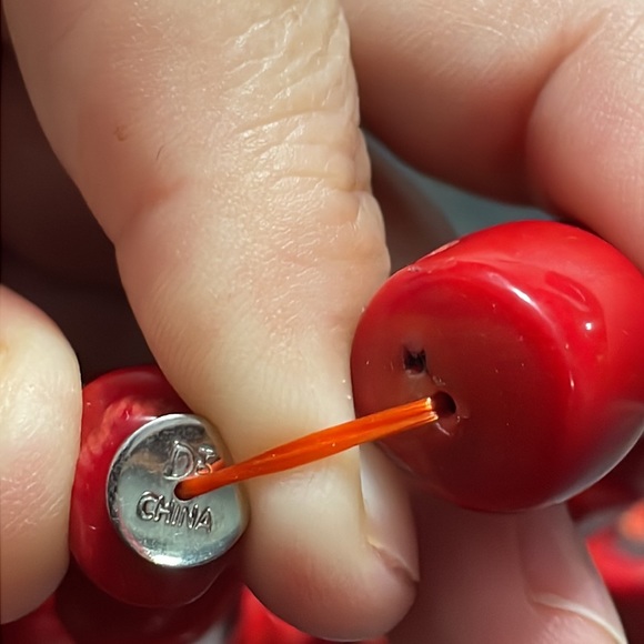 NWOT Blood red Coral and sterling necklace, bracelet, earring set - Picture 13 of 13